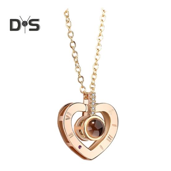 Picture Necklace Personalized Photo Projection Necklace Memorial Valentine's Day Birthday Gifts for Wife Girlfriend