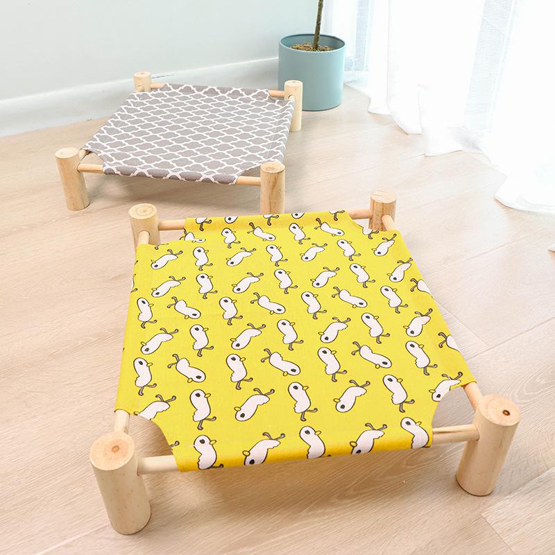 Abnehmbares und waschbares Haustier-Feldbett, bequemes Katzennest für alle Jahreszeiten, feuchtigkeitsbeständiges Katzenbett aus Kiefernholz, Zwinger-Hängematte