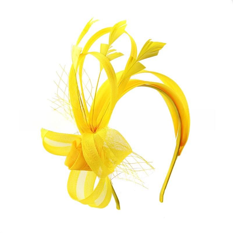 Fascia Vintage con Piume e Tessuto a Rete Elegante Accessorio per Capelli per Donne