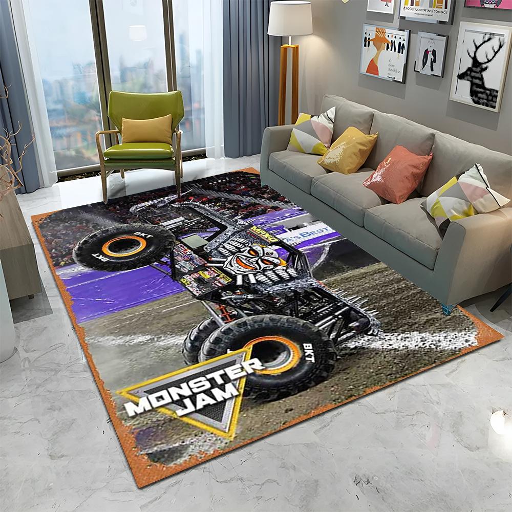Covor 3D Monster Jam Monster Truck Desen Animat pentru Casă Living Dormitor Canapea Covoraș Decor, Covor pentru Copii Covoraș de Podea Antiderapant