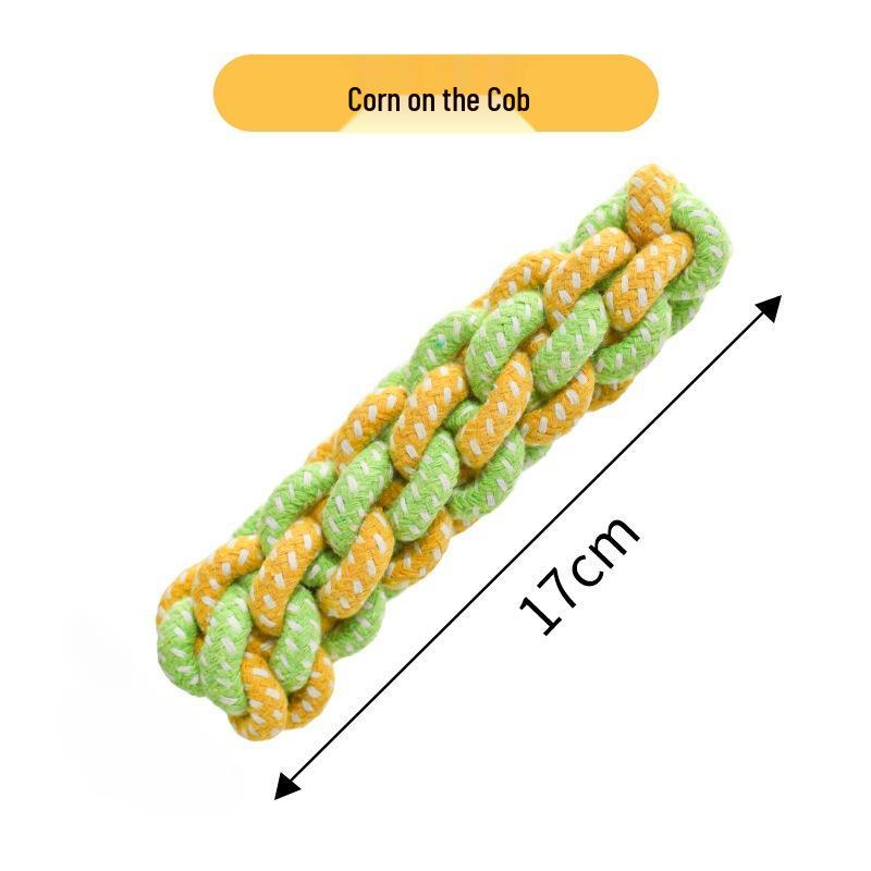 Kjæledyr Interaktiv Bomullstau Biteleke Ball med Dobbel Trekknute for Hunder
