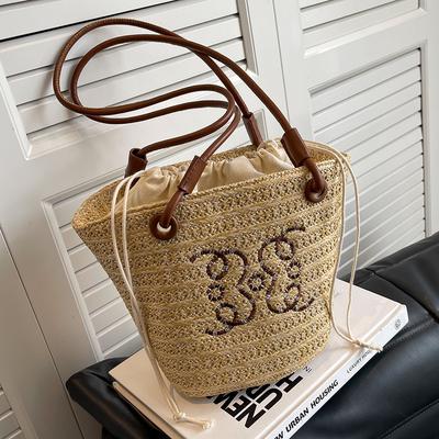 Mori Straw Woven Bag Women'S Trendy Fashion Retro Tote Bag Texture Underarm Bag Woven Bag