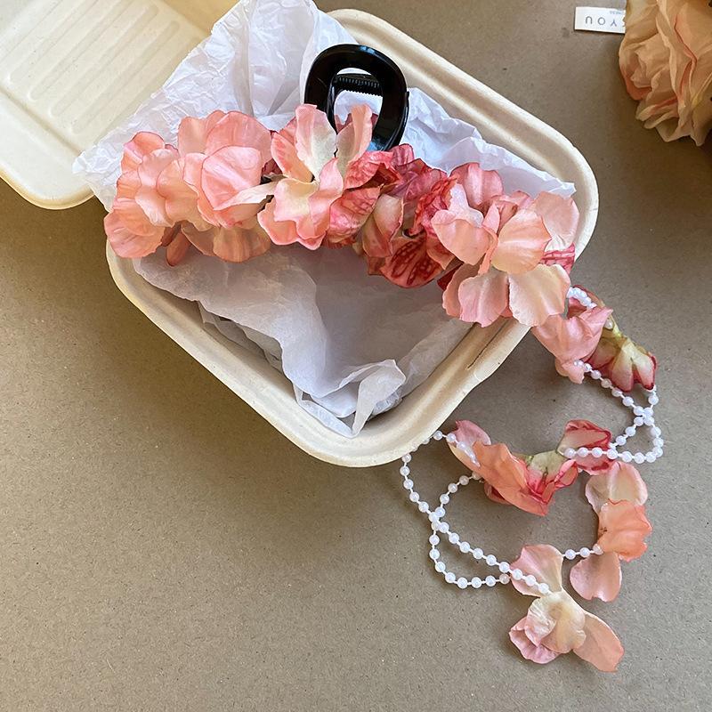 

Атмосферная ткань жемчужный цветок бахрома заколка для волос новый китайский супер фея краб-клип женщины высококлассные новые аксессуары для волос