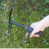 Thicken Serviceable Dual Use Small Hoe for Gardening Tool with Three Tooth Harrow Head, Iron Head Dual Purpose Hoe