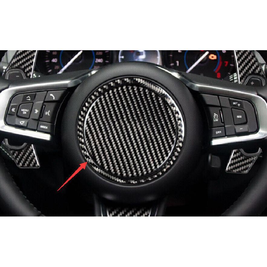 For Jaguar XE 2016-2019 Real Carbon Fiber Steering Wheel Horn Ring Cover Trim 1X
