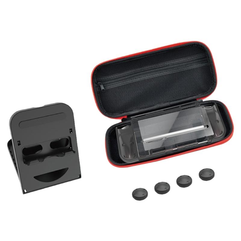 

Carry Case for Game Controller Portable Shell Storage Travel Carrying Case with Screen Protector Bracket Silicone Caps 1