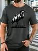 Unisex Short Sleeve T Shirt Heron Graphic Tee Forest Silhouette Print Tops Summer Soft Cotton Casual Street Wear For Adult Male