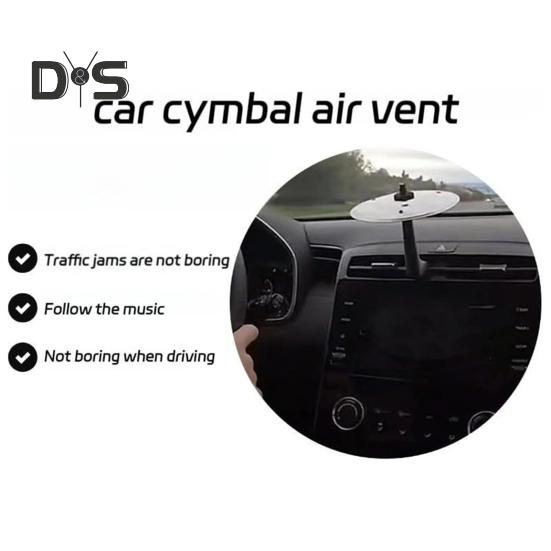 2Pcs Car Vent Mini Drum Crash Cymbal for Car Vent Car Dashboard Percussion Turn Your Ride Into A Rhythm Zone Drummer Car Accessory