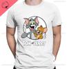 Mans T-Shirt Neck Short-Sleeved Tops Cute Cartoon Printed Jerry Tom Humor Funny New Selling Funny Sweet Fashion All Round Tees