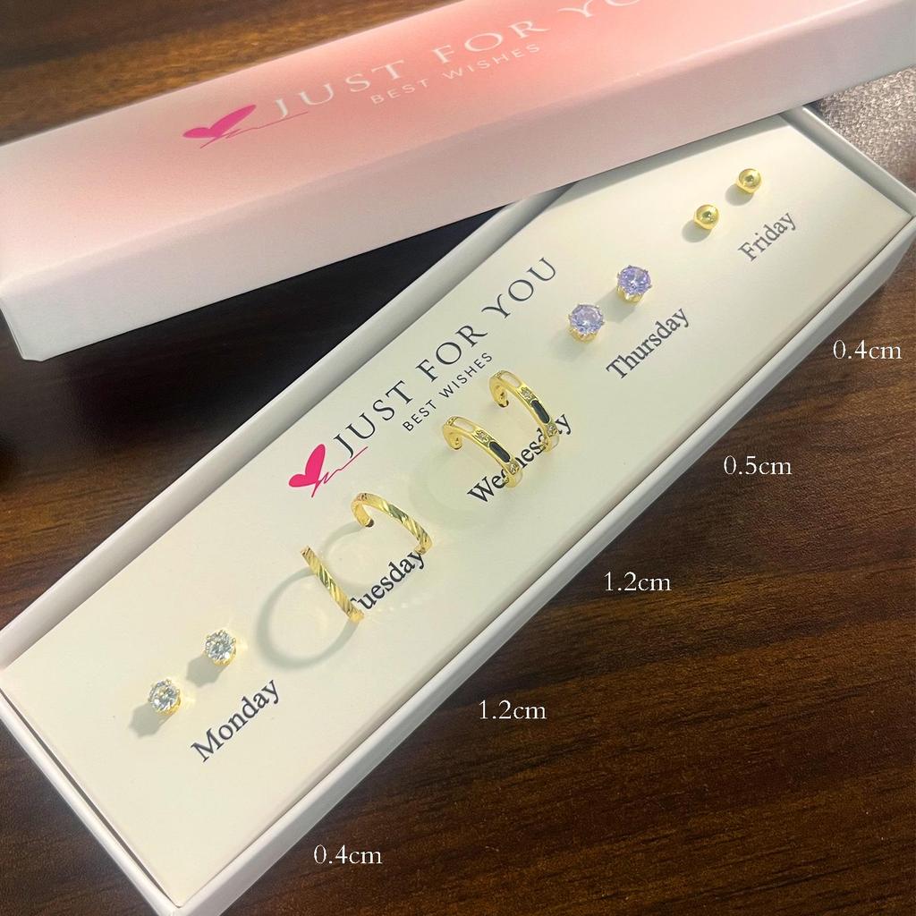 Weekly Gift Box: Star, Moon, Butterfly & Flower Bow Stud Earrings for Girls