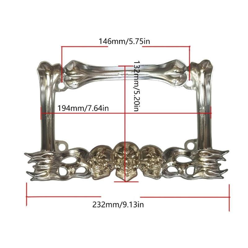 License Plate Skull Head Plastic License Plate Frame Suitable for Motorcycle