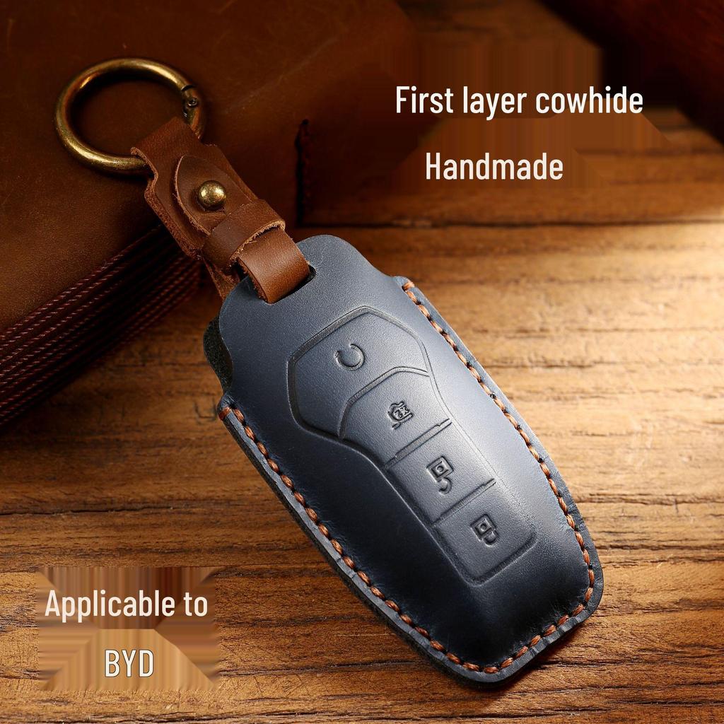 BYD Dolphin Qin Plus DMI Genuine Cowhide Car Key Case