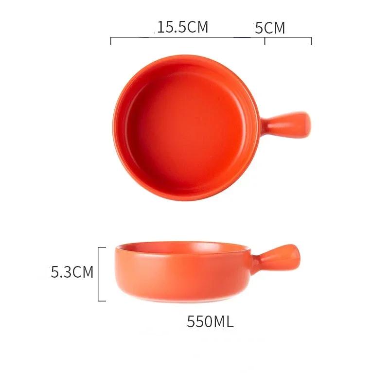 Covered Noodle Bowl Ceramic Dishes to Eat Simple Household Tableware Baking Baking Bowl Household Utensils for Kitchen Dishware