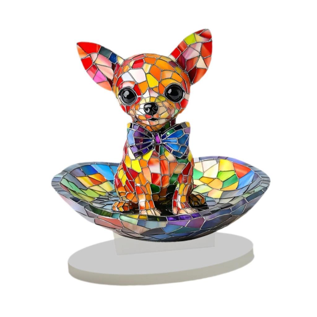 Dog Acrylic Sign Home Decor Indoor Outdoor Puppy Plate 2D Flat Acrylic Ornament for Holiday Christmas Xmas Festival Living Room