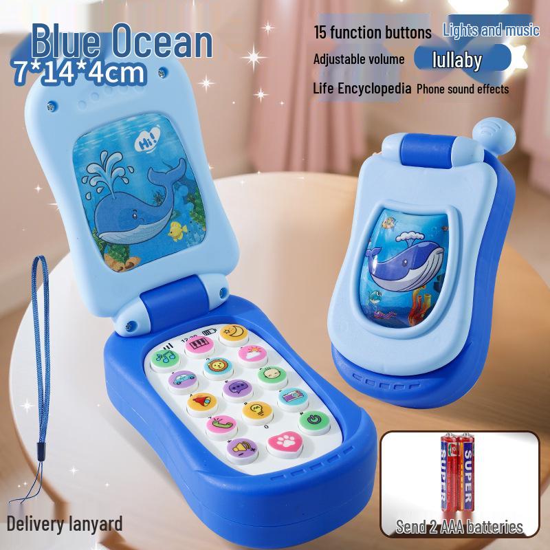 Children's Multifunctional Educational Music Phone Toy with Cartoon Lights
