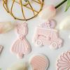 Babyparty-Ausstecher Rosa Prinzessin Mädchen Geburtstag Babybett Kuchen-Dekorationswerkzeuge Fondant Keks Dessert Prägeform Stempel