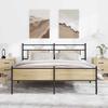 Metal Bed Frame without Mattress Sonoma Oak Finish 72 x 84 in (183 x 213 cm)