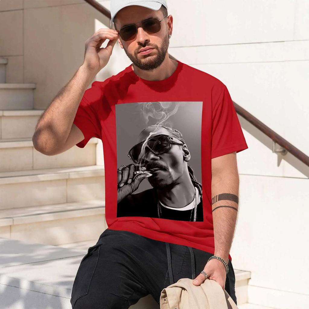 SNOOP DOGG 2026 fashion heavyweight hot selling retro printed pattern fun round neck T-shirt for daily comfort