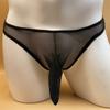 Men's Black Semi-Transparent Sexy Thin Briefs