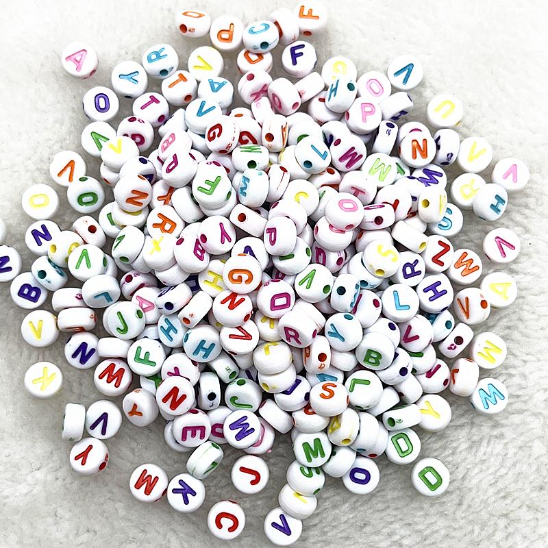 100pcs 7x4mm 6x6mm Russian Korean English Alphabet Letter Beads Charms Beads for Making Jewelry Diy Handmade Bracelets Necklace