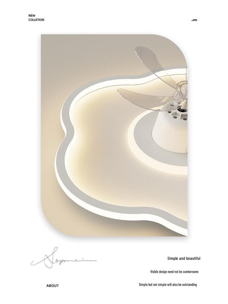 360° Rotatable Silent Minimalist Ceiling Light with Fan for Bedroom and Study