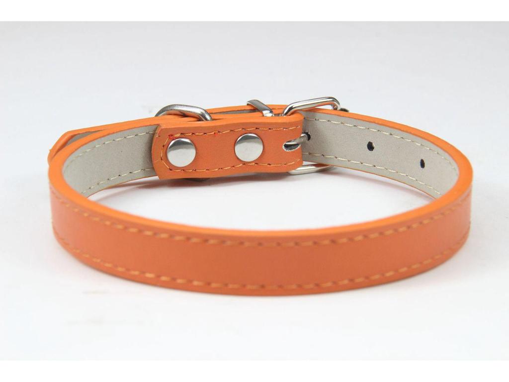 Pet PU Leather Collar & Leash for Small to Medium Dogs & Cats – Solid Color Necklace