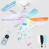 RGB LED Ceiling Fan Light - Modern Fan with Adjustable Lighting for Living Room or Bedroom