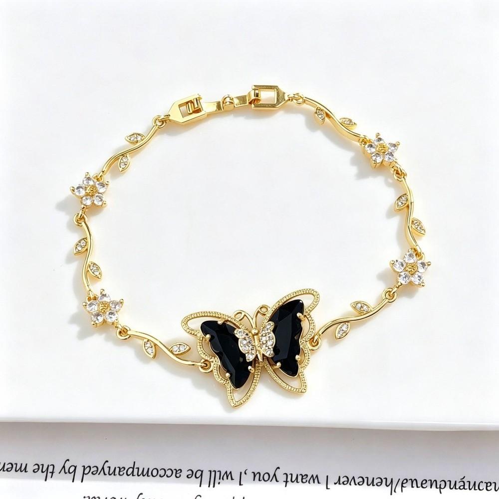 Multicolor Zircon Flower Bracelet Dreamy Aesthetic Flower Rhinestone Bracelet Women