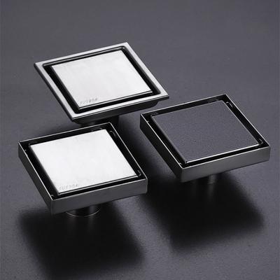 Invisible Floor Drain 304 Stainless Steel Black Brushed Bathroom Shower Drainage Square Waste Filter Floor Drains 10/11/12/15cm