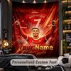 Wandteppich Cristiano Ronaldo Benutzerdefinierter Name Text Personalisierter Wandbehang Teppich Heimwanddekoration