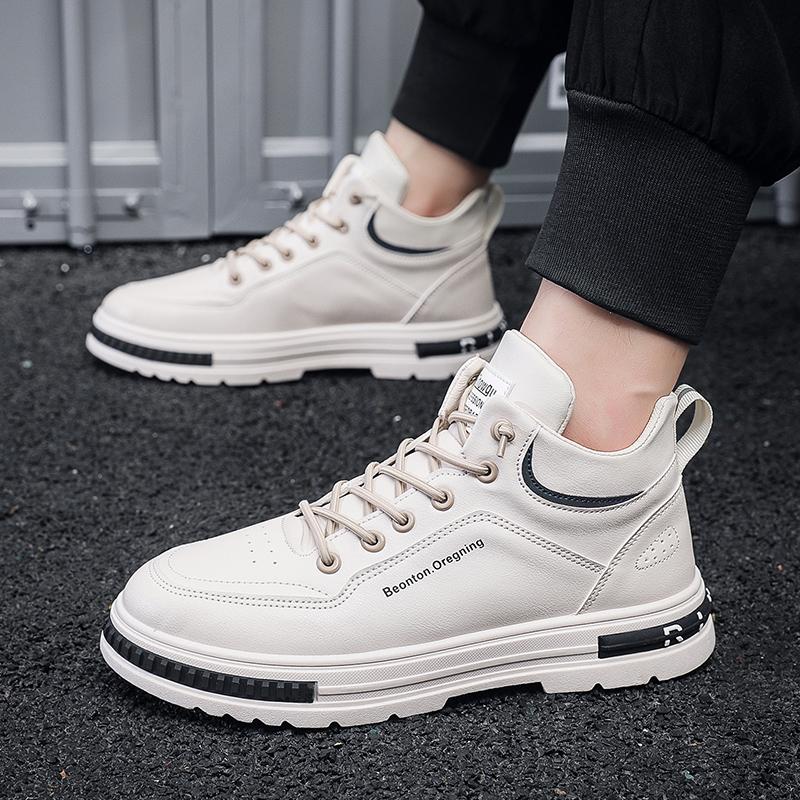 Fashion New Platform Men Fashionable Lace Up Board Shoes Versatile Sports Anti Slip Casual Trendy Work Single Shoes Zaoatillas Hombre