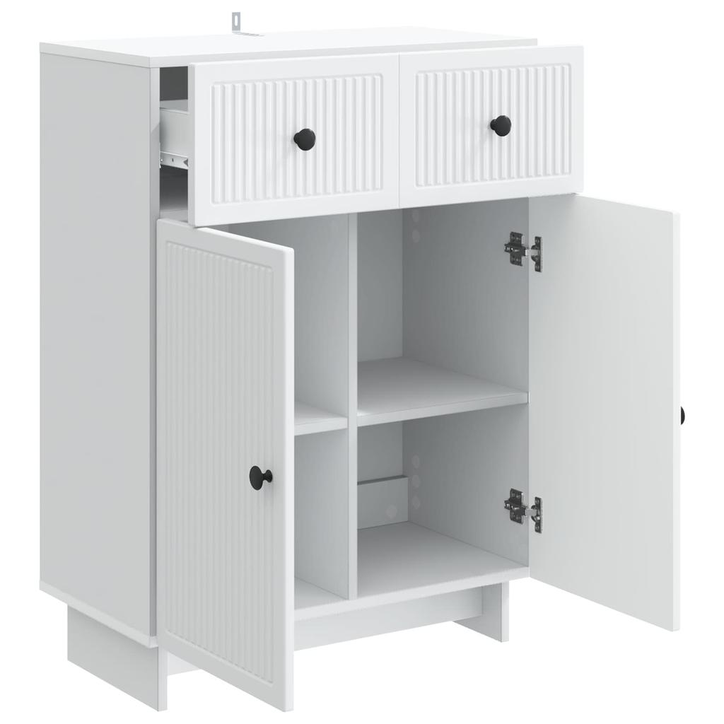 White Sideboard with Drawers 66 x 34.5 x 90 cm Engineered Wood