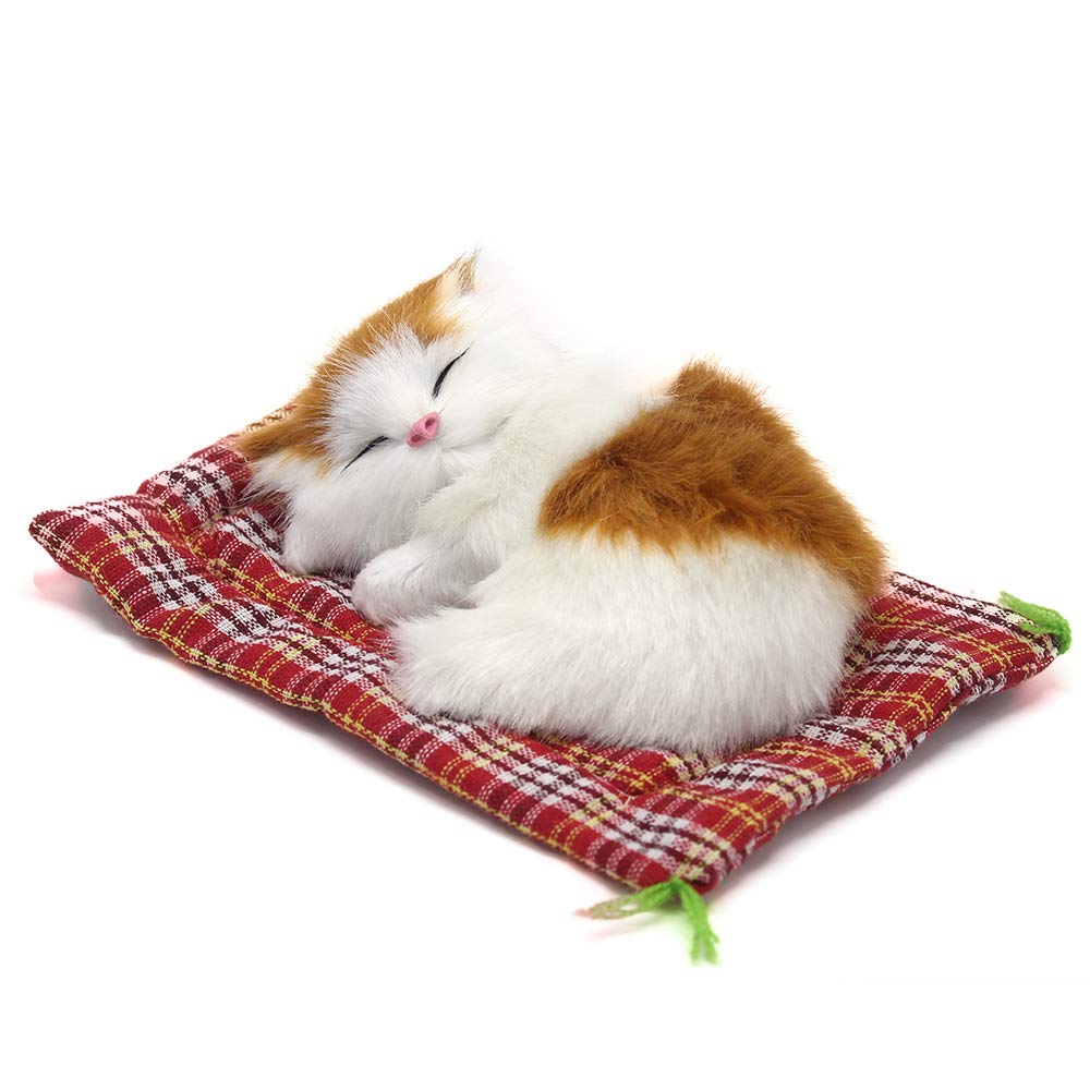 Coolayon 2-Pack Plush Cats Sleeping in Slippers, Mini Kitten Pad with Sound, Car Decoration, Kids Gift for Boys and Girls