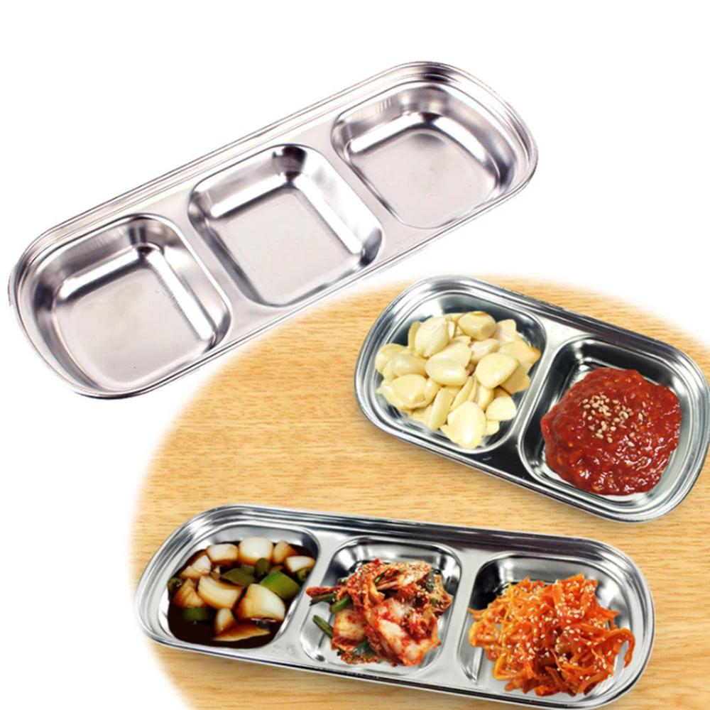 304 Stainless Steel Pepper Roast Meat Sauce Dishes Wasabi Bowl Separate Sushi Vinegar Soy Plates Tableware Food Seasoning Tray