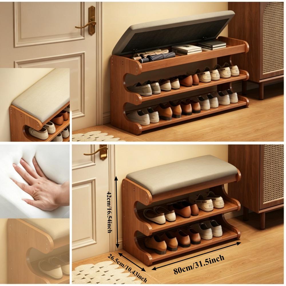 Shoe Cabinet Stool Upholstered Flip Top Shoe Storage Bench Entryway Hallway Cushion Seat Removable Shoe Rack Organizer Furniture