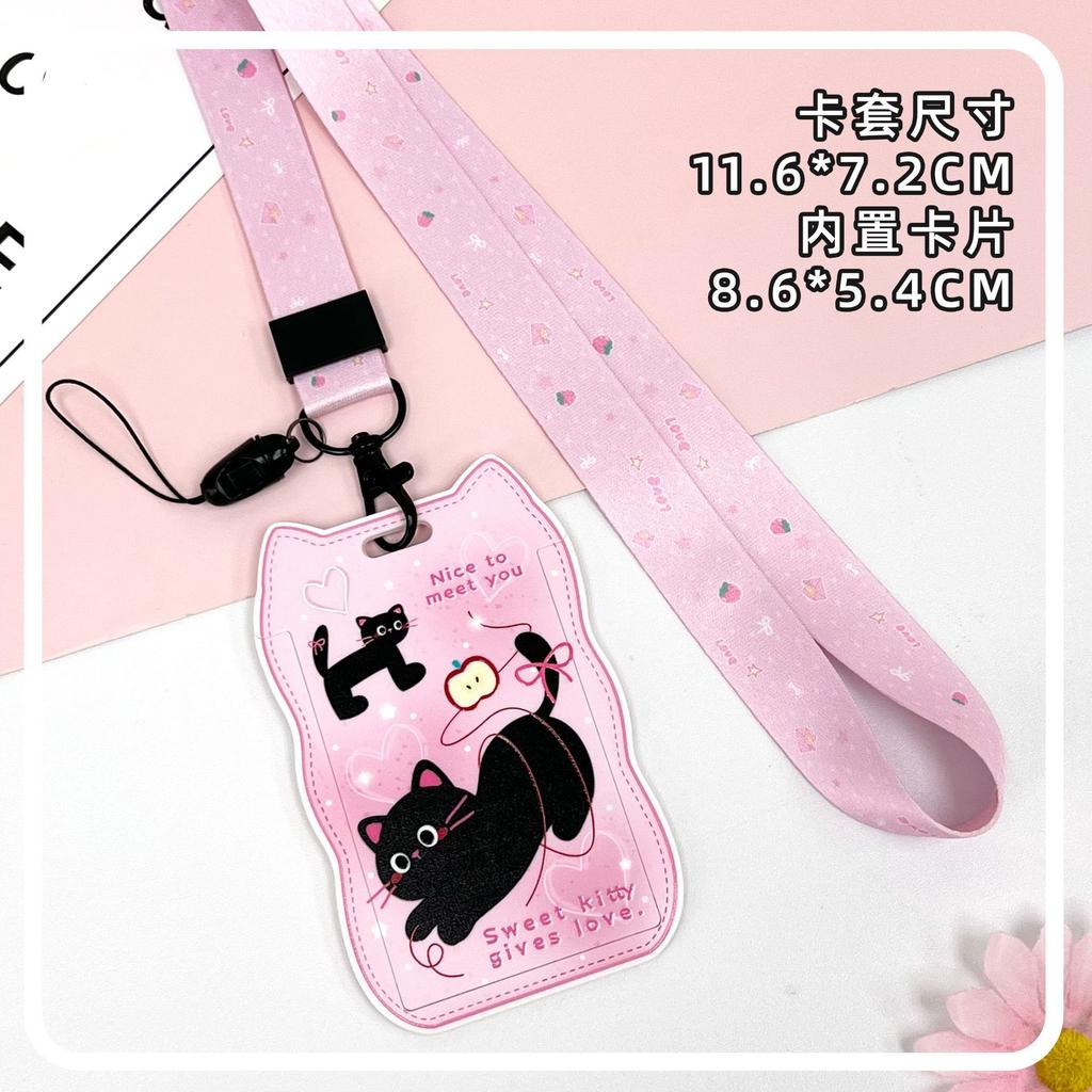 Creative Cat Ear Wave Card Cover Student Campus Cards Case Employee Id Card Holder Sliding Cover ABS ID Holder Bus Card Holder