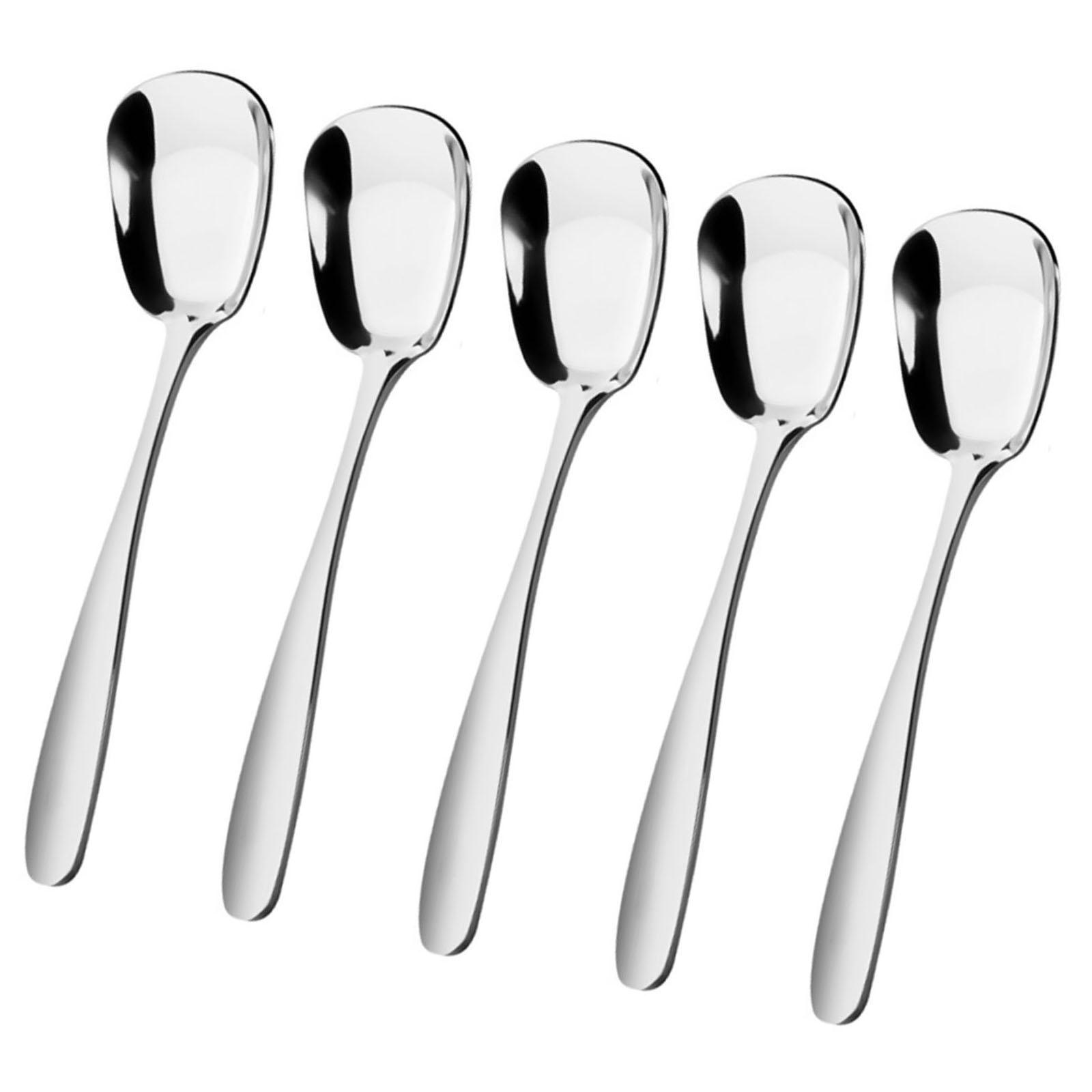 Serving Spoons with Square Head Efficient Square Head Spoons In Stainless Steel with Flat Bottom for Home Cooks large