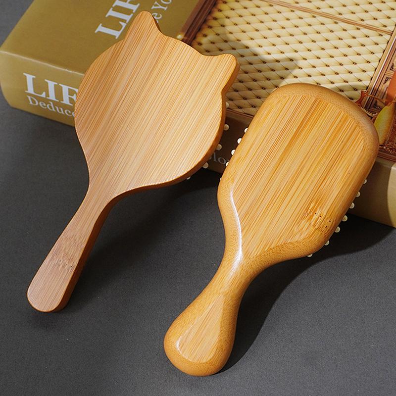 1Pc Wood Comb Professional Healthy Paddle Cushion Hair Loss Massage Brush Hairbrush Comb Scalp Hair Care Healthy Bamboo Comb