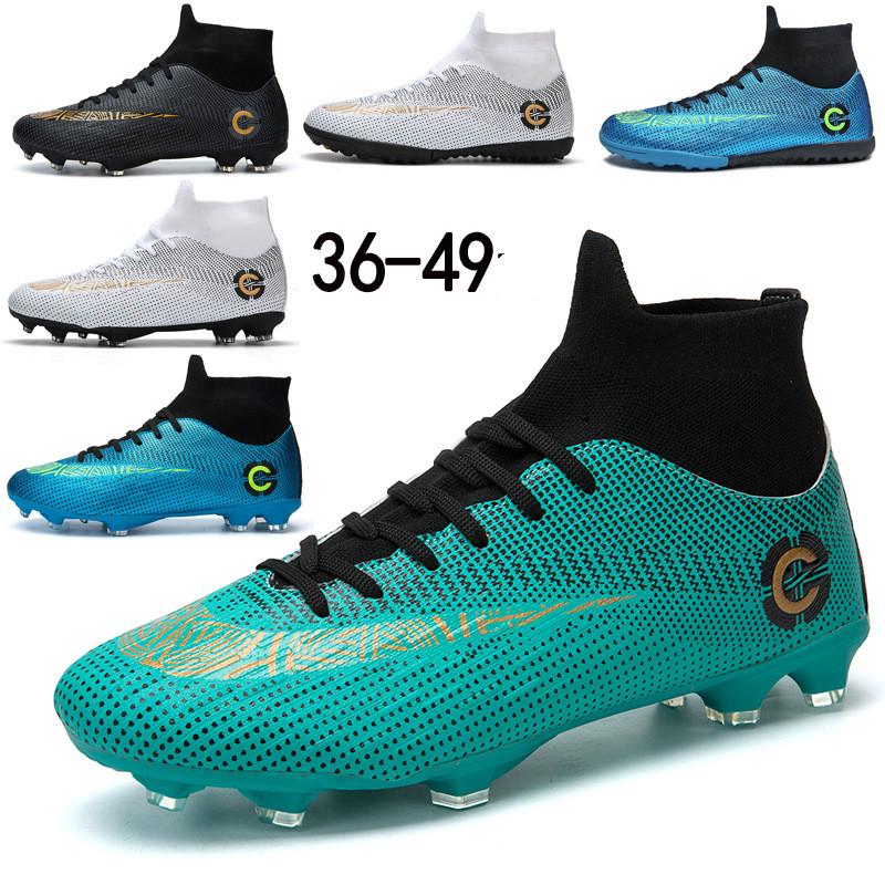 Male Football Soccer Boots Athletic Soccer Shoe Leather Soccer Cleats Training Football Sneaker