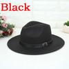 Fashion Western Cowboy Men's Hat English Style Woolen Hat Flat Top Flat Brim Black Top Hat European American Hats Accessories