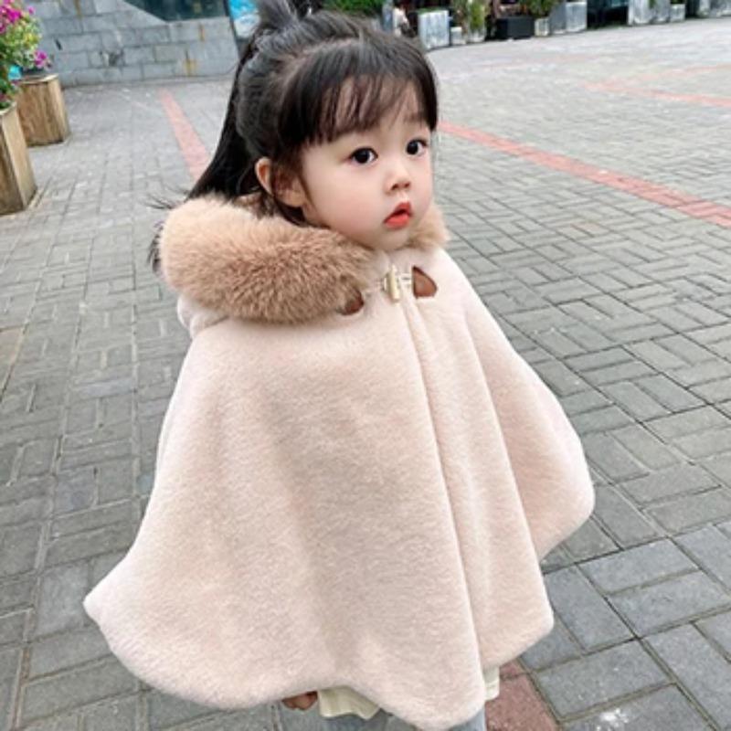 Mantello Bambina Inverno Neonato Toddler Bambino Principessa con Cappuccio Pelliccia Capo Esterno Caldo