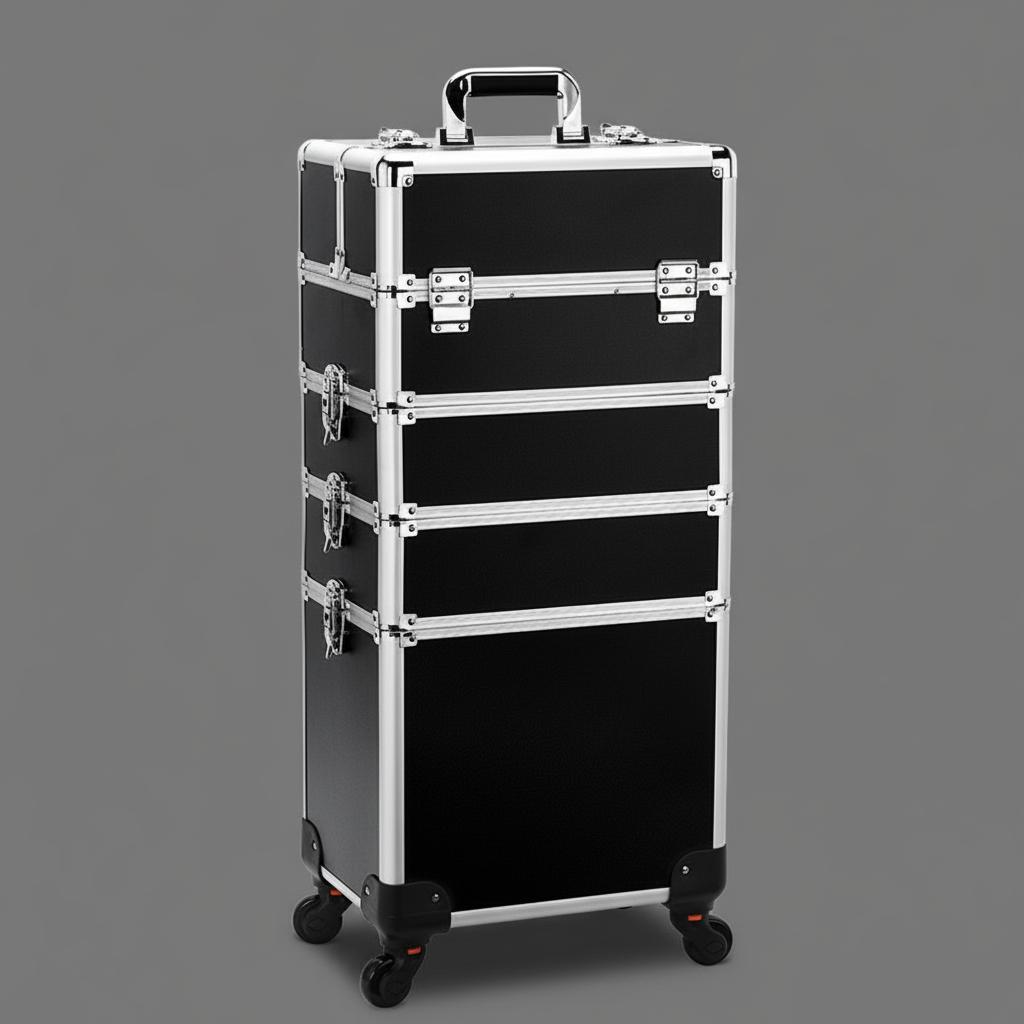 4 In 1 Rolling Makeup Case Makeup Case Beauty Nail And Hair Multi-Functional Rolling Case Large-Capacity Cosmetic Storage Case