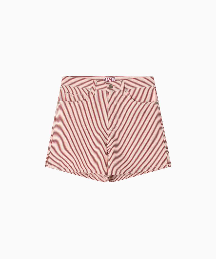Minasu Stripe Denim Short Pants_Red