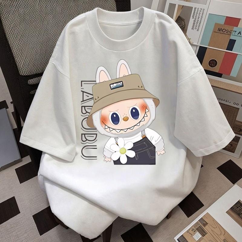 Labubu Summer T-shirt Women Plus Size 3D Pirnt Casual Short Sleeve Tops Tees Clothes