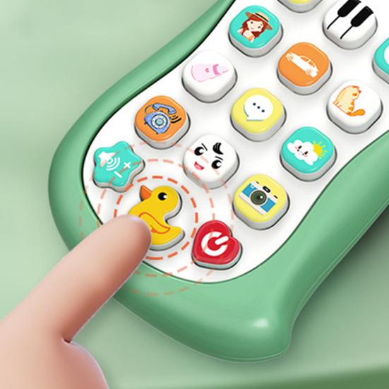 Music Phone Toy Bite-resistant Simulated Thickened Bilingual Volume Adjustment Number Enlightenment ABS Cute Dinosaur Education Phone Birthday Gift
