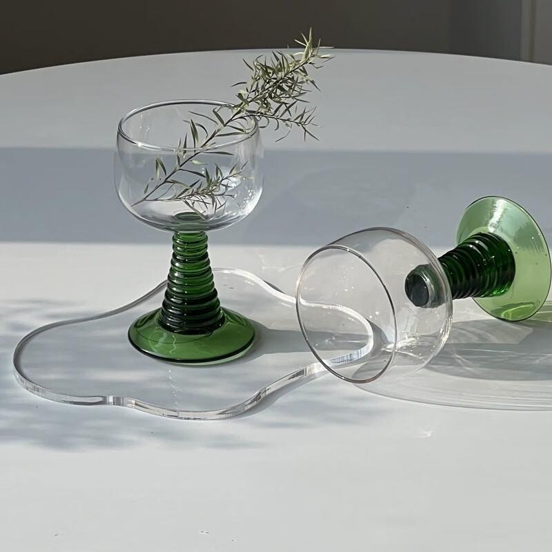 Shangqi Vintage Green Stemmed Glass