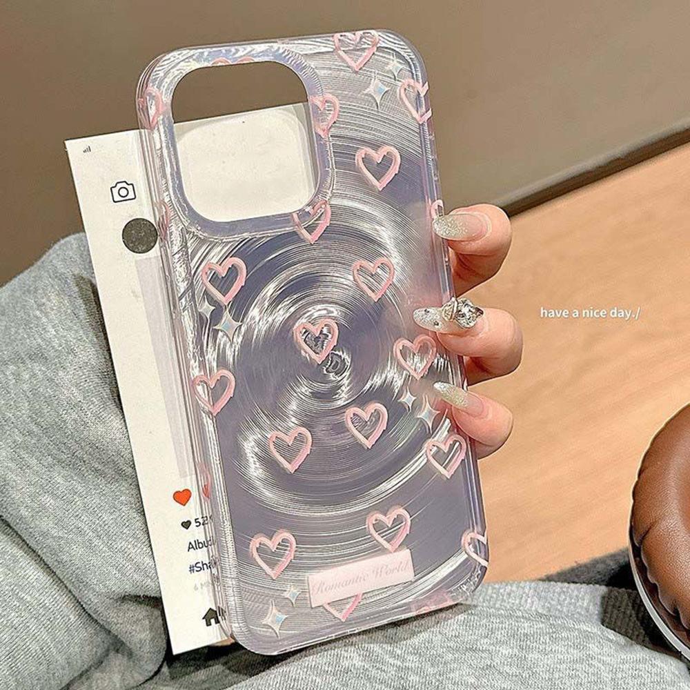 ins wind pink love for iPhone17Pro swirl phone case 16 Apple 14/15 premium 17 large holes