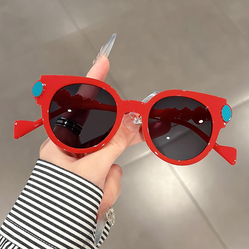 Retro round high-end sunshade sunglasses personalized and trendy street style accessories versatile sunglasses