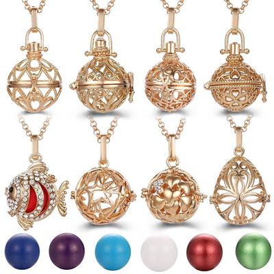 Collana Aromaterapica Stile Pesce Rosso: Diffusore di Oli Essenziali Gabbia Zircone, Accessorio Scatola Profumo Hanfu