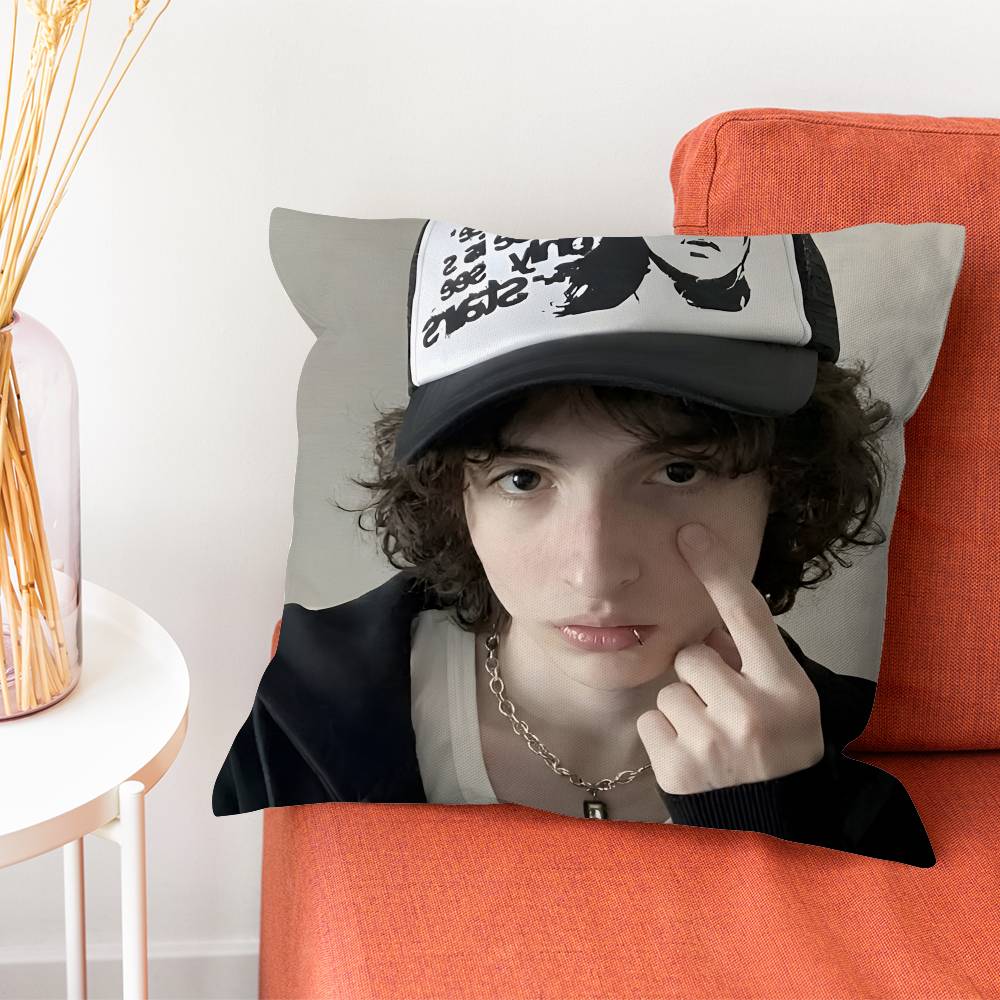 FFinn Wolfhard Mike Stranger Pillow Case Plush Fabric Soft DoubleSided Printed Sofa Warm Winter Home Gift Cushion Cover